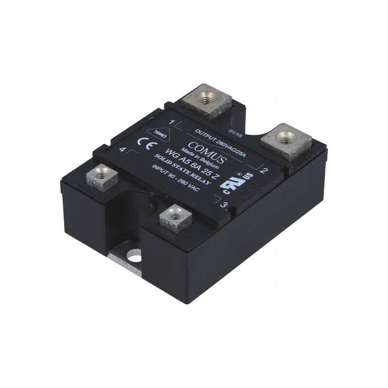 Releu Semiconductor 25A 1-Fazat 90-280VAC | Electronic-mag.ro | Componente Electronice