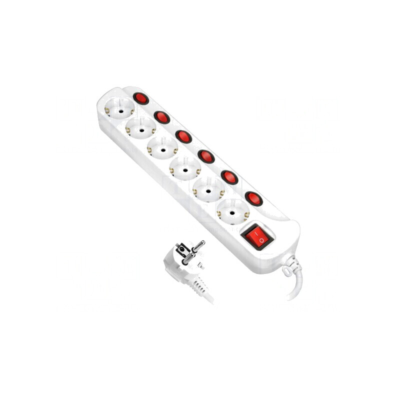 Prelungitor 6 prize cu protecție la supratensiune 10A | Electronic-mag.ro | Componente Electronice Prelungitor 6 prize cu protecție la supratensiune 10A | Electronic-mag.ro | Componente Electronice