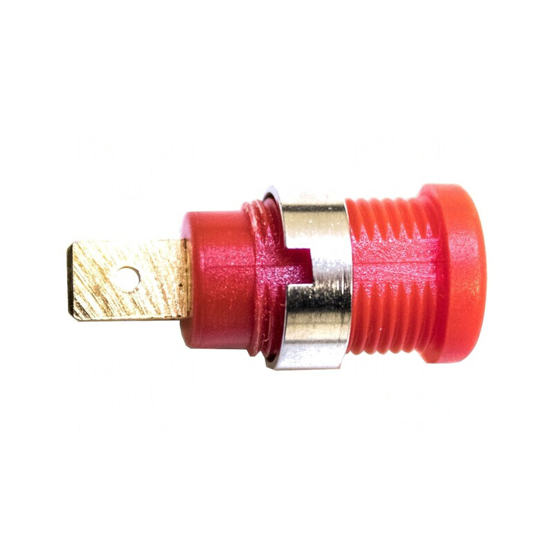 Banană 4mm 36A 1kV Roşie Aurită Poliamidă | Electronic-mag.ro | Componente Electronice