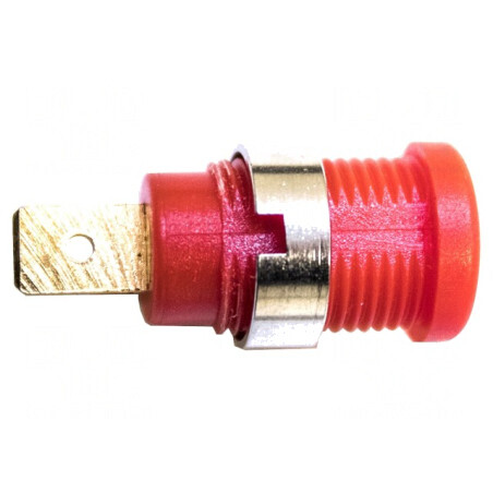 Banană 4mm 36A 1kV Roşie Aurită Poliamidă | Electronic-mag.ro | Componente Electronice
