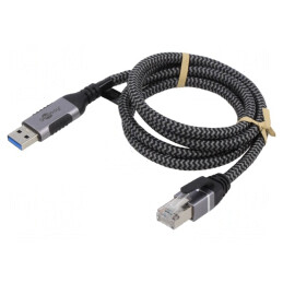 Cablu USB 3.0 RJ45 USB A 1m Negru/Gri | Electronic-mag.ro | Componente Electronice