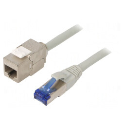 Prelungitor RJ45 S/FTP Cat 6a LSZH Gri 15m