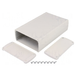 Carcasă universală aluminiu gri TEKAM 106x175x45mm | Electronic-mag.ro | Componente Electronice