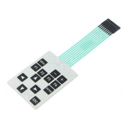 Tastatură cu membrană, 13 butoane, 54mm, Raster 2,54mm | Electronic-mag.ro | Componente Electronice