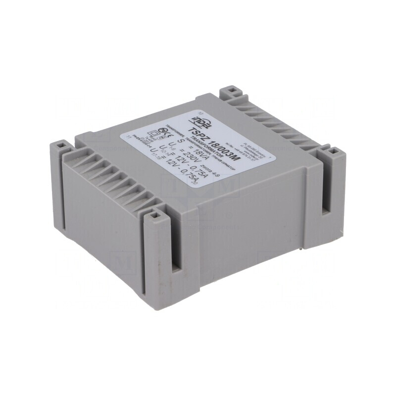 Transformator Încapsulat 18VA 230V AC la 12V 750mA PCB | Electronic-mag.ro | Componente Electronice