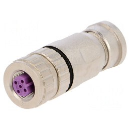 Mufă M12 5 PIN Profibus IP67 60V Dreptă | Electronic-mag.ro | Componente Electronice