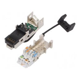 Mufă RJ45 Cat 6a Ecranat Aurit 8p8c | Electronic-mag.ro | Componente Electronice