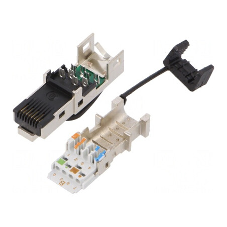 Mufă RJ45 Cat 6a Ecranat Aurit 8p8c | Electronic-mag.ro | Componente Electronice