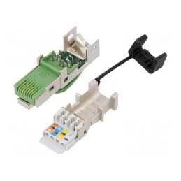 Mufă RJ45 Ecranată Aurită Cat 5 8p8c 5.5-8.5mm | Electronic-mag.ro | Componente Electronice