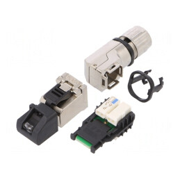 Mufă RJ45 Cat5 aurită 8p8c 5-9mm 27-22AWG