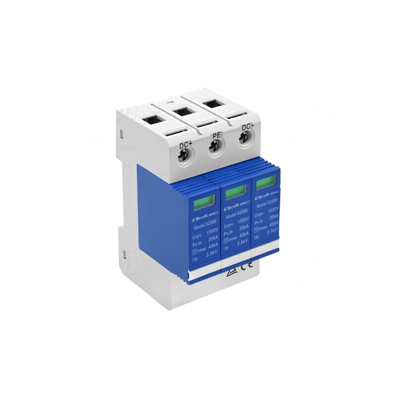 Limitator de Supratensiuni Tip 2 Poli 3 Șină DIN IP20 | Electronic-mag.ro | Componente Electronice