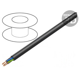 Cablu | H07RN-F | rotund | litat | Cu | 5G10mm2 | gumă | negru | 450V,750V | 16001093