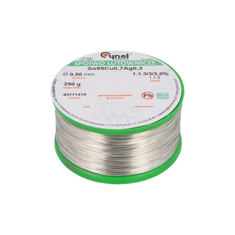 Sârmă de Lipit fără Plumb 250g 500um Bobină | Electronic-mag.ro | Componente Electronice