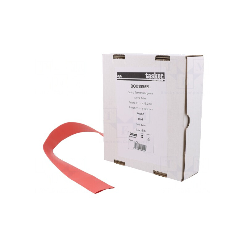Manșon Termocontractabil Fără Adeziv 19mm x 5m Roșu | Electronic-mag.ro | Componente Electronice
