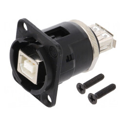 Adaptor USB A la USB B EH 2.0 Negru | Electronic-mag.ro | Componente Electronice