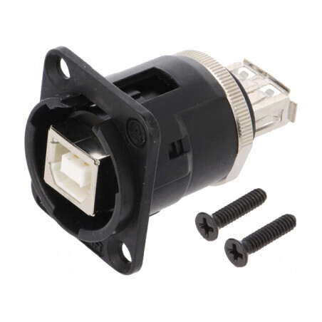 Adaptor USB A la USB B EH 2.0 Negru | Electronic-mag.ro | Componente Electronice