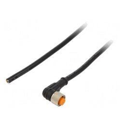 Cablu conector M12 8 PIN unghiular 5m IP67 30VAC 2A | Electronic-mag.ro | Componente Electronice