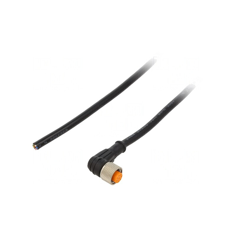 Cablu conector M12 8 PIN unghiular 5m IP67 30VAC 2A | Electronic-mag.ro | Componente Electronice