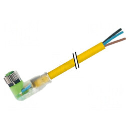 Cablu de Conectare M8 3PIN în Unghi 10m 30VAC 4A PUR