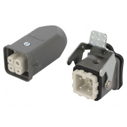 Conector HDC Tată-Mamă 4+3 Pin 3A Drept | Electronic-mag.ro | Componente Electronice