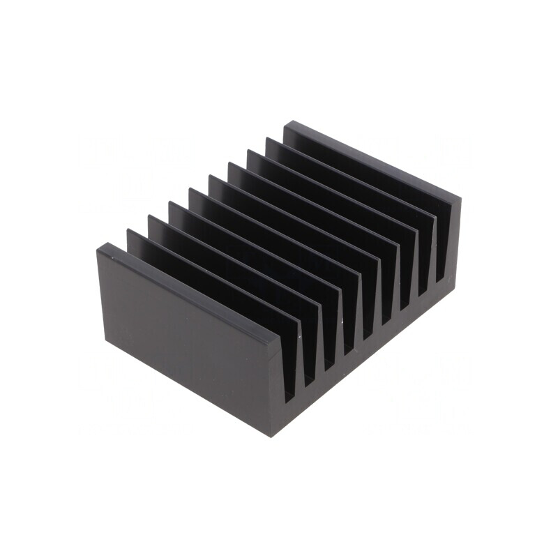 Radiator Extrudat cu Aripioare Negru 75x100x40mm | Electronic-mag.ro | Componente Electronice