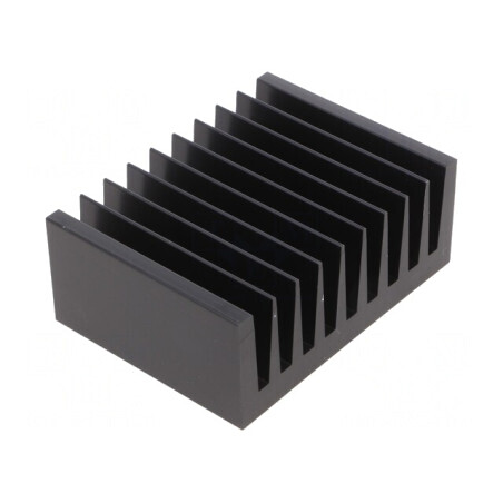 Radiator Extrudat cu Aripioare Negru 75x100x40mm | Electronic-mag.ro | Componente Electronice