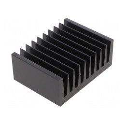 Radiator Extrudat cu Aripioare Negru 75x100x40mm | Electronic-mag.ro | Componente Electronice