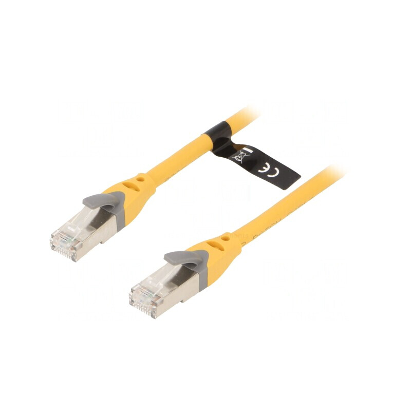 Patch cord S/FTP Cat 6a 30m Galben | Electronic-mag.ro | Componente Electronice
