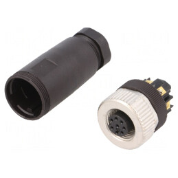 Mufă M12 PIN 8 Mamă DeviceNet/CANopen Dreaptă | Electronic-mag.ro | Componente Electronice