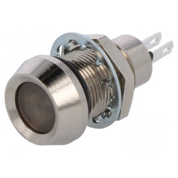 Lampă LED Verde 12VDC Ø12,7mm IP67 Alamă | Electronic-mag.ro | Componente Electronice