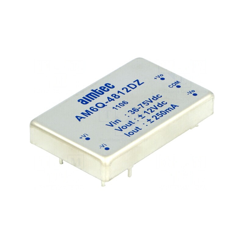 Convertor DC/DC 6W 36-75V la 12V/ -12V AM6Q-4812DZ | Electronic-mag.ro | Componente Electronice