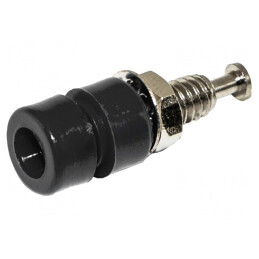 Soclu Banană 3mm 5A 1kVDC Negru | Electronic-mag.ro | Componente Electronice