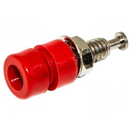 Soclu Banană 3mm 5A Roșu Lipit Panou | Electronic-mag.ro | Componente Electronice