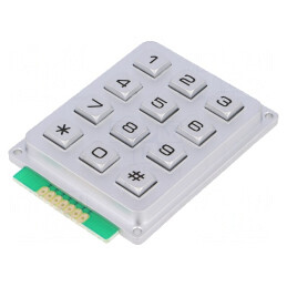 Tastatură metalică 12 butoane impermeabilă | Electronic-mag.ro | Componente Electronice