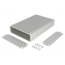 Carcasă aluminiu gri AKG 105x160x30mm | Electronic-mag.ro | Componente Electronice