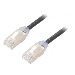 Cablu Patch F/UTP Cat6a LSZH Negru 5m 28AWG