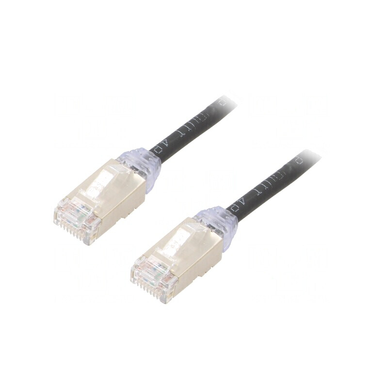 Cablu Patch F/UTP Cat6a LSZH Negru 5m 28AWG | Electronic-mag.ro | Componente Electronice