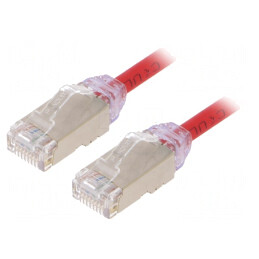 Patch cord F/UTP Cat6a roșu 5m 28AWG LSZH | Electronic-mag.ro | Componente Electronice