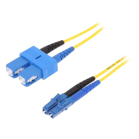 Patch cord fibră OS2 LC/UPC-SC/UPC 2m galben LSZH | Electronic-mag.ro | Componente Electronice