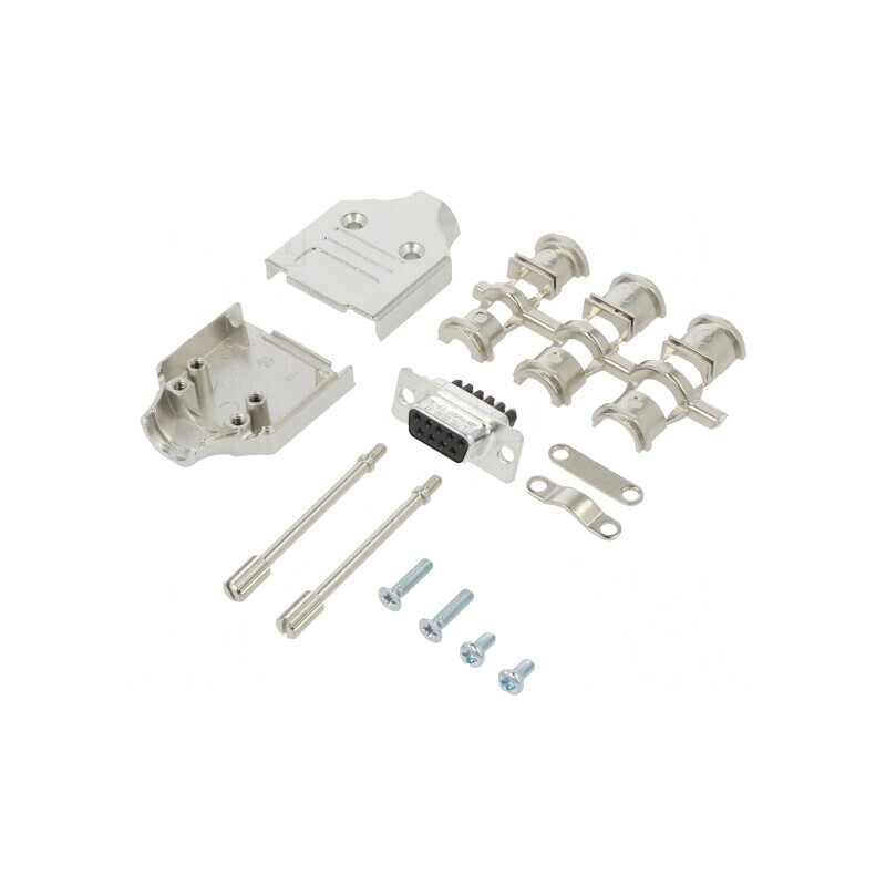 Conector D-Sub 9-Pin Mamă cu Șuruburi pe Cablu Gold Flash | Electronic-mag.ro | Componente Electronice