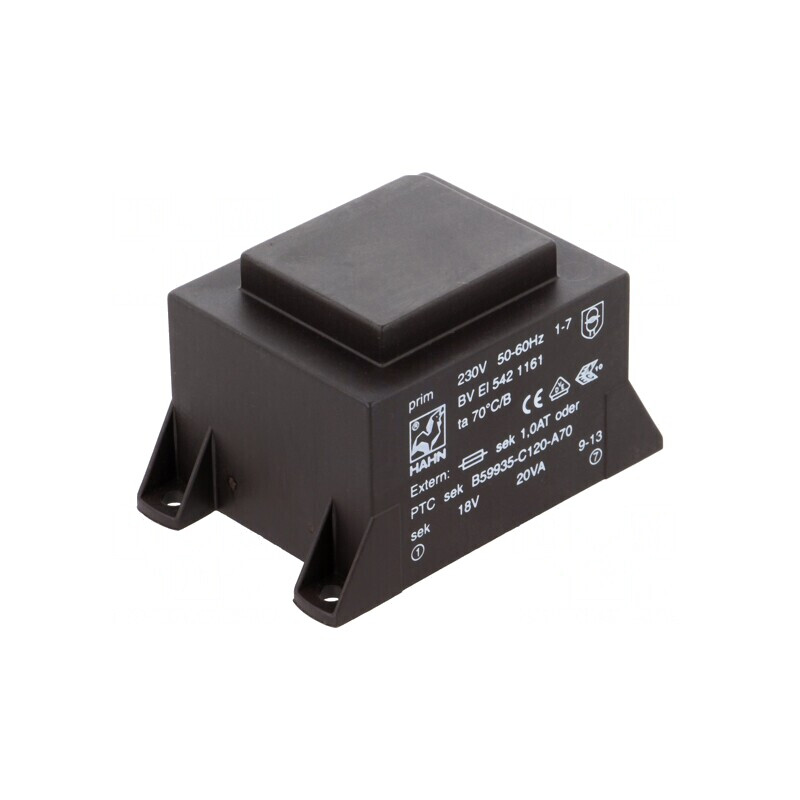 Transformator încapsulat 20VA 230V AC 18V 1112mA PCB | Electronic-mag.ro | Componente Electronice
