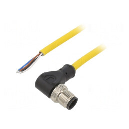 Cablu de conectare M12 unghi 5m 250VAC 4A PVC | Electronic-mag.ro | Componente Electronice