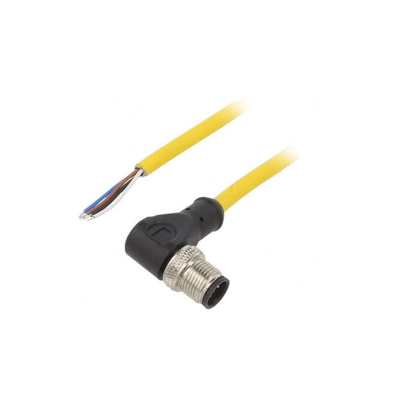Cablu de conectare M12 unghi 5m 250VAC 4A PVC | Electronic-mag.ro | Componente Electronice