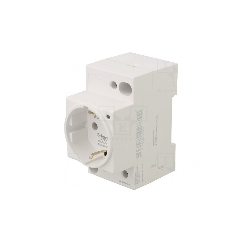 Priză Schuko 250V 16A pentru șină DIN ACTI9 | Electronic-mag.ro | Componente Electronice