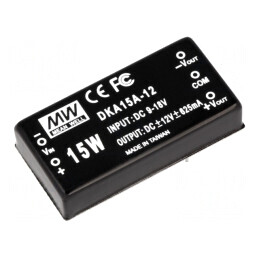 Convertor DC/DC 15W 9-18V la 12V/-12V THT | Electronic-mag.ro | Componente Electronice