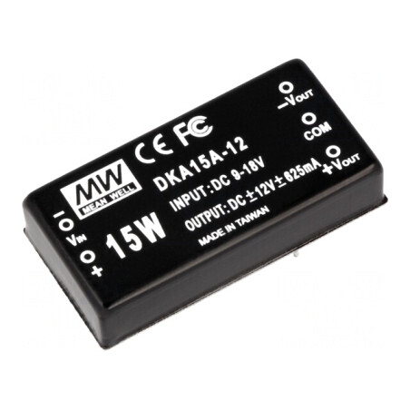 Convertor DC/DC 15W 9-18V la 12V/-12V THT | Electronic-mag.ro | Componente Electronice