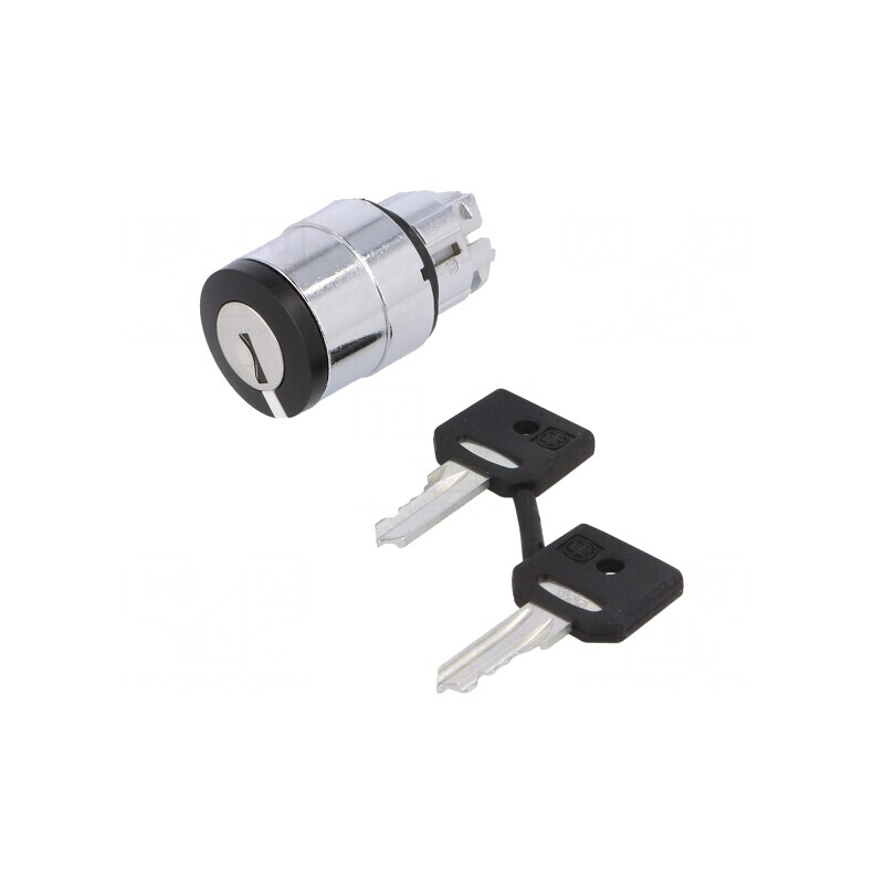 Comutator Rotativ cu Cheie 22mm 3 Poziții Negru ZB4BG03 | Electronic-mag.ro | Componente Electronice