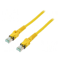 Patch cord | S/FTP | 6a | litat | Cu | PUR | galben | 1m | 27AWG | Fire: 8 | 09488485745010