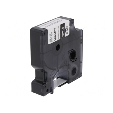 Bandă Etichetare 9mm Neagră cu Text Alb 5,5m | Electronic-mag.ro | Componente Electronice