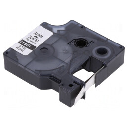 Bandă albă 9mm x 5,5m cu text negru | Electronic-mag.ro | Componente Electronice